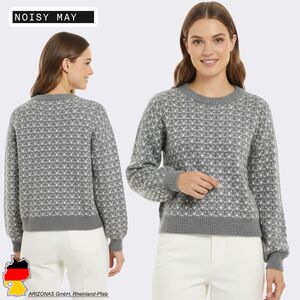 Gemusterter Strickpullover mit Rundhalsausschnitt