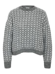 Gemusterter Strickpullover mit Rundhalsausschnitt