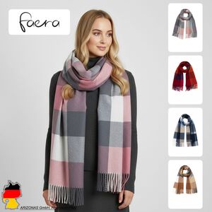 Eleganter Kaschmir-Schal mit Fransen und geometrischem Muster Weich Modisch