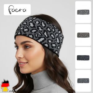 Leop-Print Stirnband aus Strick Modisch Warm