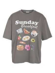 T-Shirt mit Fr�hst�cks-Print Sunday Breakfast