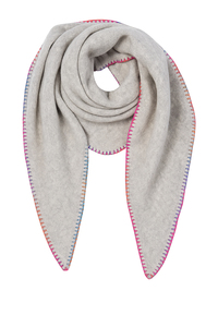 Schal Dreiecksform mit bunter Zierkante Rainbow