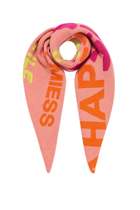 Trendiger Schal mit positivem Schriftzug Bunt