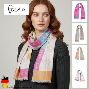 Modischer Schal Smiley Sternenmuster Spruch Leicht