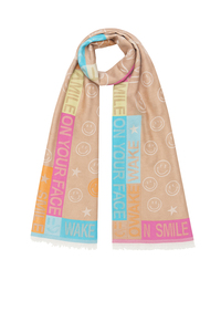 Modischer Schal Smiley Sternenmuster Spruch Leicht