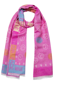 Modischer Schal Smiley Sternenmuster Spruch Leicht