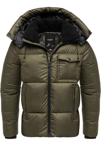 Winterjacke mit Kapuze gl�nzend Fleecekragen