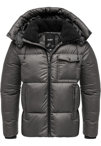 Winterjacke mit Kapuze gl�nzend Fleecekragen