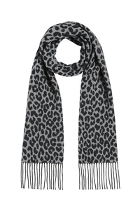 Schal mit Leopardenmuster Fransen weich und angenehm