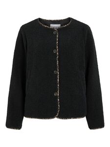 Stilvolle Jacke mit Knopfverschluss Teddy Rundhalsausschnitt