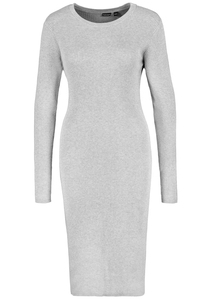 Langarm-Kleid Strick geripptes Muster figurbetonter Schnitt