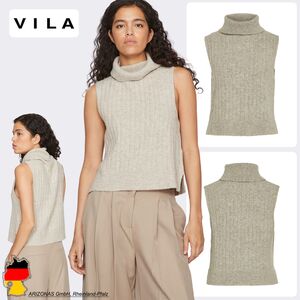 Weicher, gestrickter Pullover mit Rollkragen ohne rmel