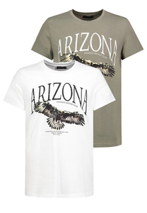 T-Shirt 2er-SET mit Animal-Print Adler Motivprint