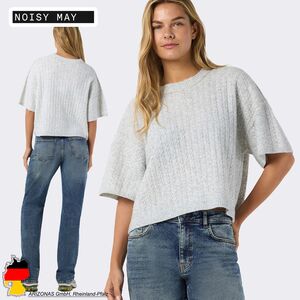 Gestricktes Oberteil mit Strukturmuster und Rundhals Kurzarm