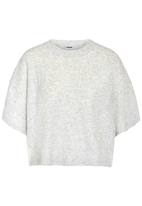 Gestricktes Oberteil mit Strukturmuster und Rundhals Kurzarm