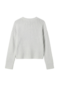 Gemusterter Strickpullover mit Rundhalsausschnitt