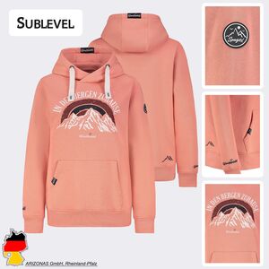 Hoodie Bergmotiv Aufdruck Kapuze Tunnelzug Spruch