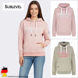 Sweat Hoodie Stickerei Schriftzug Kordelzug Kapuze