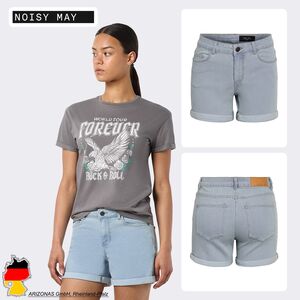Denimshorts Mid Waist Slim Fit Sommer Rei�verschluss