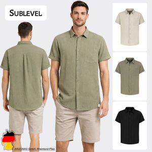 Bequemes Kurzarmshirt Kentkragen Brusttasche Casual