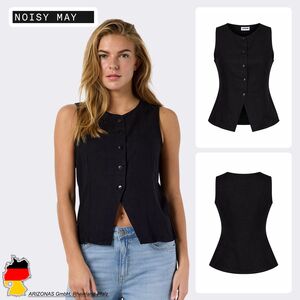 Klassisches �rmelloses Top Knopfleiste Unifarben Stilvoll