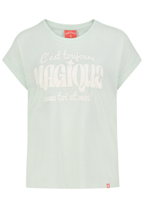 Kurzarmshirt Rundhalsausschnitt Spruchdruck L�ssig