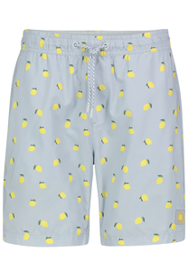 L�ssige Badeshorts Tropisches Blattmuster Kordelzug