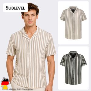 Bequemes Kurzarmshirt Knopfverschluss Reverskragen 
