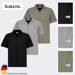 Bequemes Kurzarmshirt Knopfleiste Einfarbig Casual