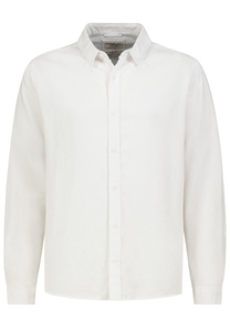 Einfarbiges Langarmhemd Button Down Kragen Einfarbig