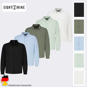 Einfarbiges Langarmhemd Button Down Kragen Einfarbig