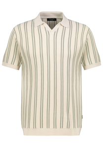 Kurzarmshirt V-Ausschnitt Gestreift Elastischer Bund