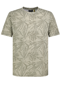 Kurzarmshirt Rundhalsausschnitt Gebl�mt Gerade Passform