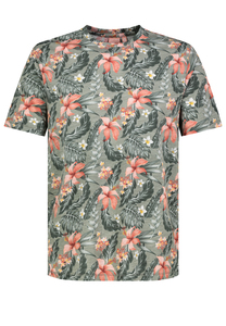 Kurzarmshirt Rundhalsausschnitt Floralem Print Basic