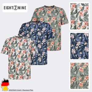 Kurzarmshirt Rundhalsausschnitt Floralem Print Basic