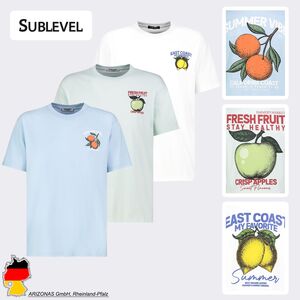 Kurzarmshirt Rundhalsausschnitt Foto Print Stilvoll