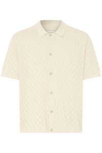 Bequemes Kurzarmshirt Haifischkragen Knopfleiste Kariert