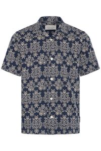 Bequemes Kurzarmshirt Knopfleiste Ornamentmuster Modisch