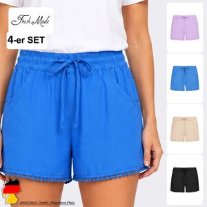 Bequeme Stoffshorts 4-er Pack Eingrifftaschen Regular Fit