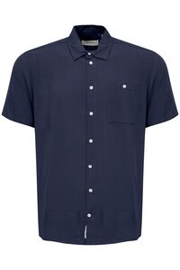 Bequemes Kurzarmshirt Kentkragen Brusttasche Casual