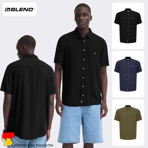 Bequemes Kurzarmshirt Kentkragen Brusttasche Casual