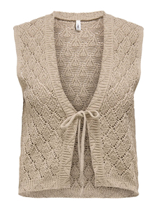 �rmelloses Cardigan Einfarbig V-Ausschnitt Bindeband