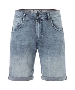 Stone Washed Shorts Eingrifftaschen Rei�verschluss Modern