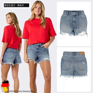 Denimshorts Rei�verschluss Hohe Taille Unifarben Stilvoll