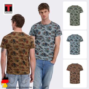 Kurzarm Rundhals T-Shirt floraler Print geradem Schnitt 