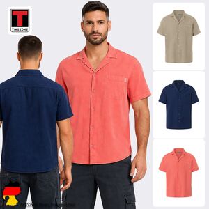 Kurzarm Hemd Reverskragen Knopfleiste Eingrifftasche Kn�pfe