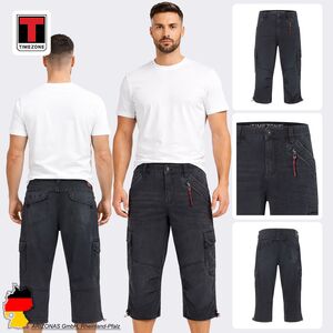 3/4 Cargo Shorts Eingrifftaschen Rei�verschluss Beintaschen
