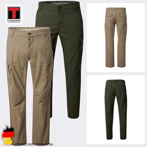 Stoffhose Gerades Bein Cargotaschen Verdeckter Zip Fly