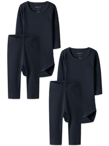Langarm Body 2er-Set Druckkn�pfen Rundhalsausschnitt