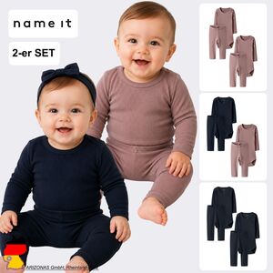 Langarm Body 2er-Set Druckkn�pfen Rundhalsausschnitt